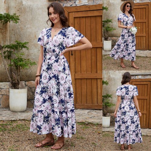 Amarae floral maxi wrap dress for women