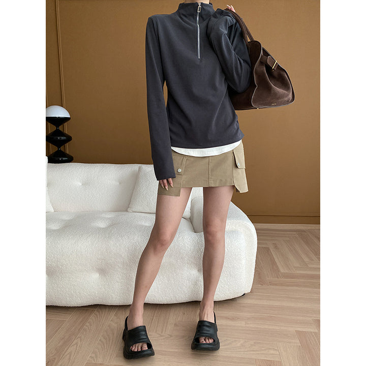 Women high-neck sweater with zipper Chic & Stil