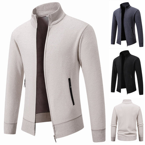 Men's knitted jacket with modern zipper and practical pockets Amarae