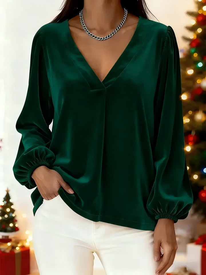 Blouse en viscose à la mode pour femmes avec des manches ballon Chic & Stil
