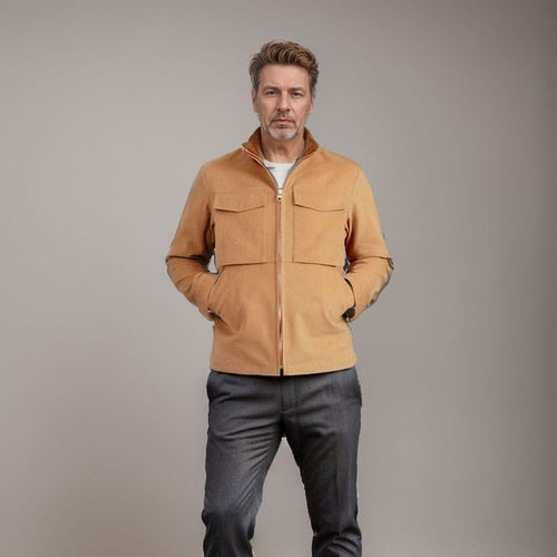 Practical utility jacket for men with large patch pockets Amarae