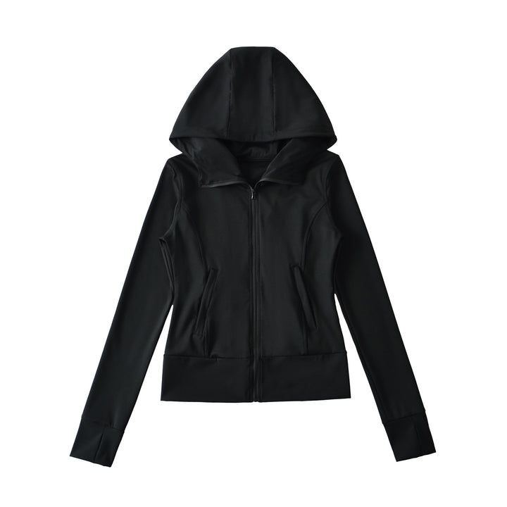 Women's Hooded Sports Jacket with Full Zip, Tailored Fit, and Integrated Zipper Pockets Amarae