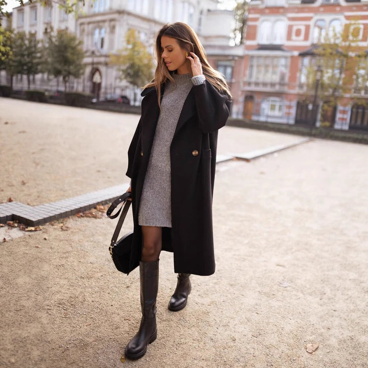 Plus size long coat for ladies Lune London