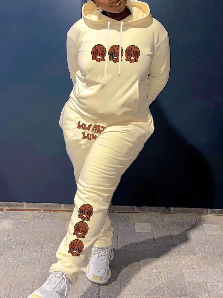 Women's hoodie set with custom graphic print and comfortable fit Amarae