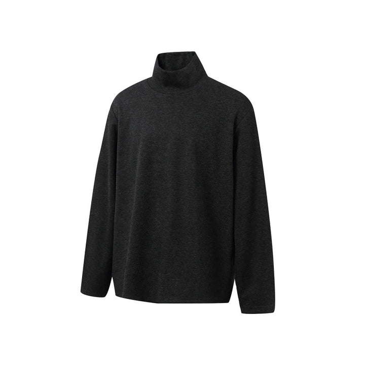 Unisex Boxy Fine Knit Pullover with Short Polo Collar and Straight Hem Amarae