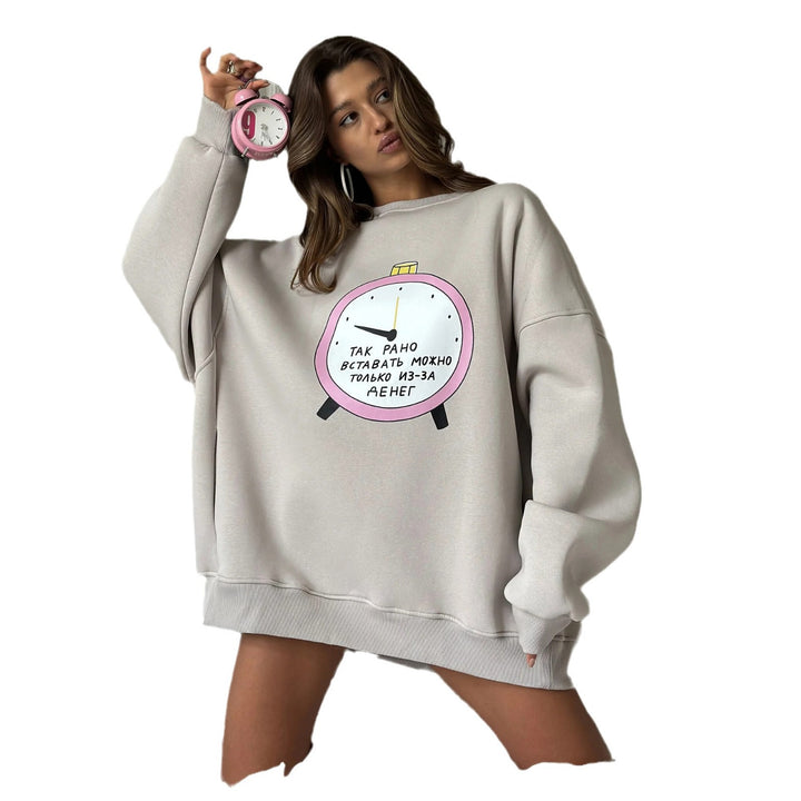 Oversized sweatshirt for women with creative graphics Amarae