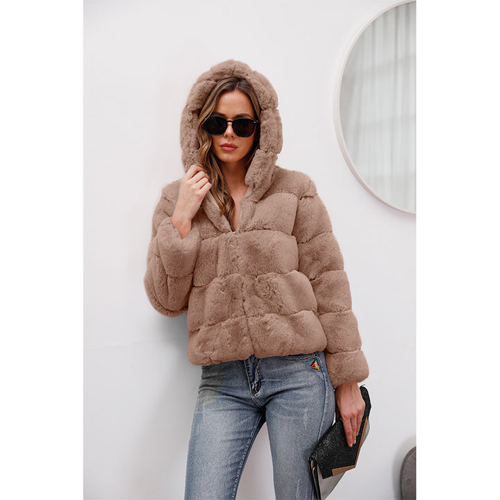 Ladies soft fleece jacket with hood Lune London