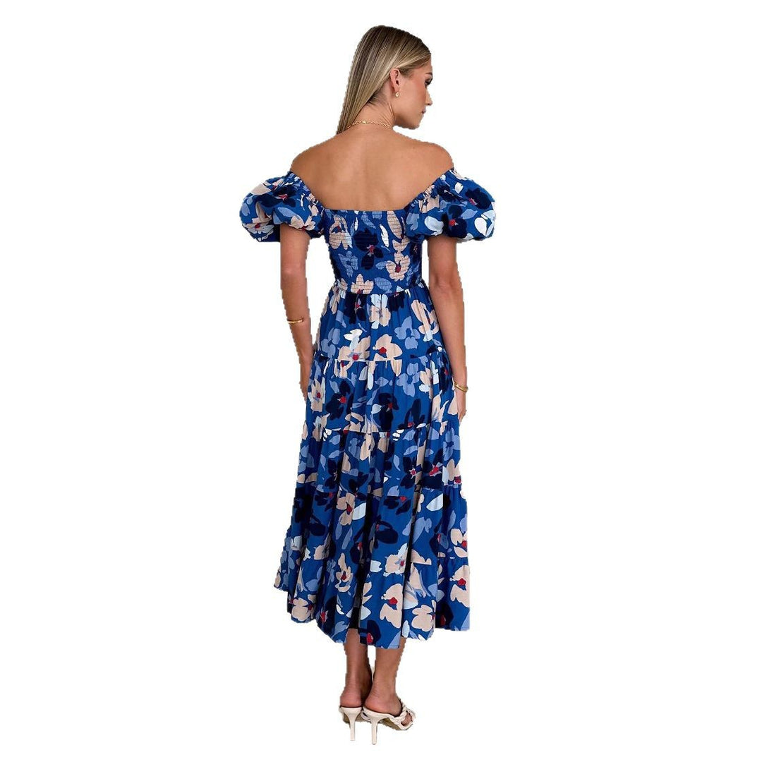 Lune London Off-Shoulder Floral Midi Dress for Women