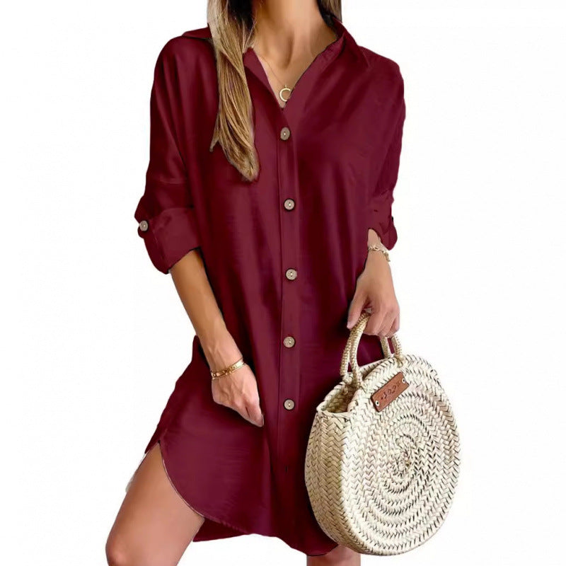 Casual shirt dress for women in lightweight fabric with button closure Lune London