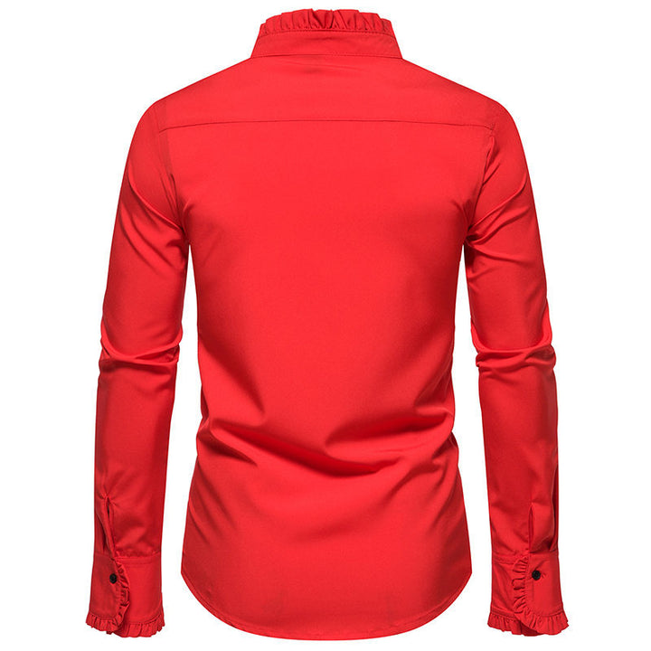Long sleeve shirt for men with trendy stand-up collar and elegant details Lune London