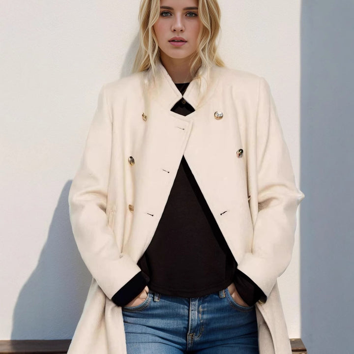 Women's quilted coat with double-breasted buttons and high-quality finish Lune London