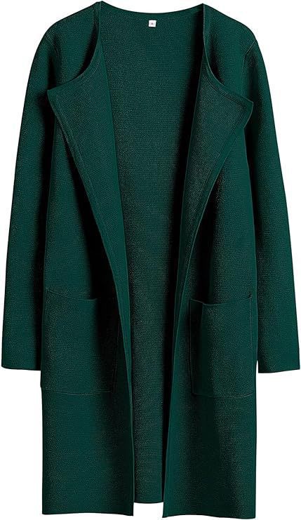 Lune London Women's Open Front Knitted Jacket with Practical Pockets