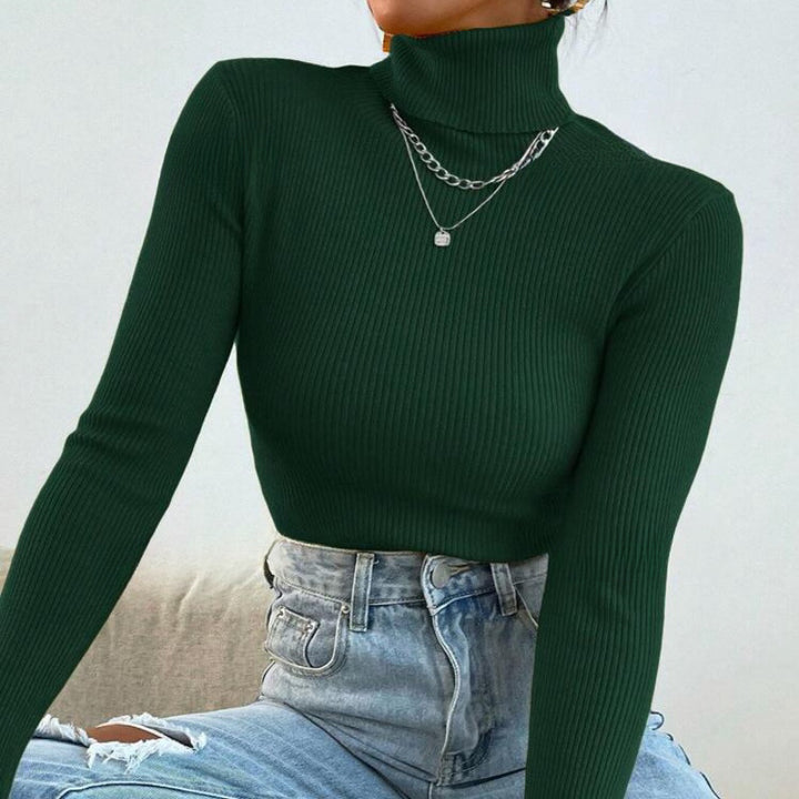Ladies elegant turtleneck sweater with fine ribbed structure Lune London