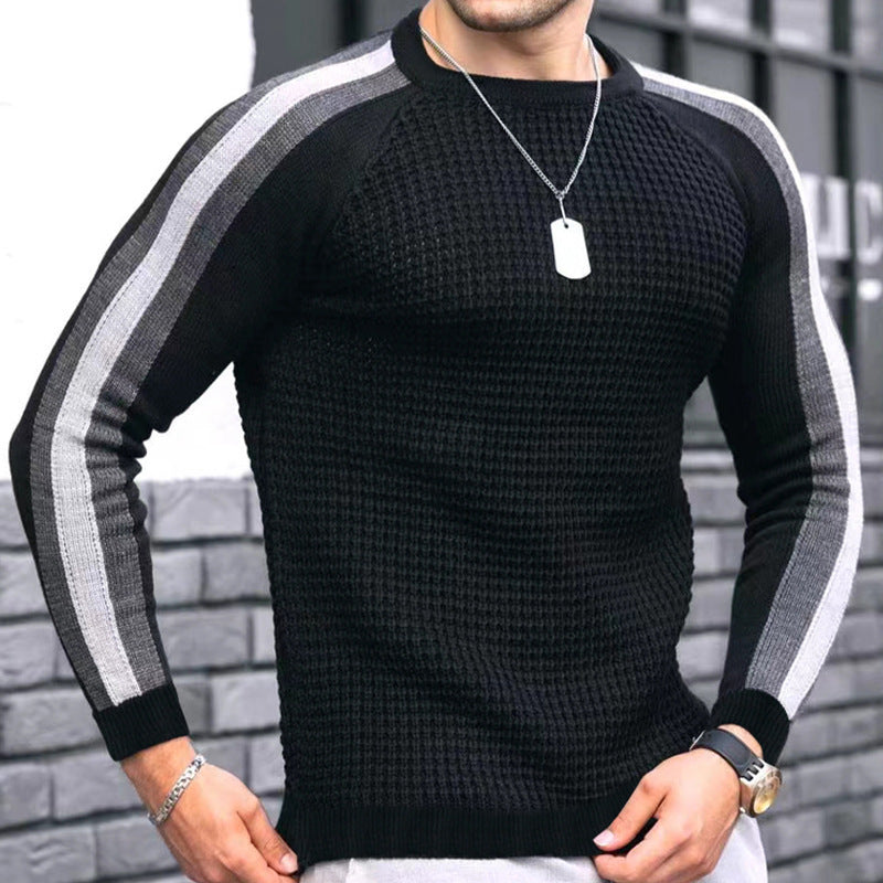 Men's knit sweater with sporty stripes Lune London