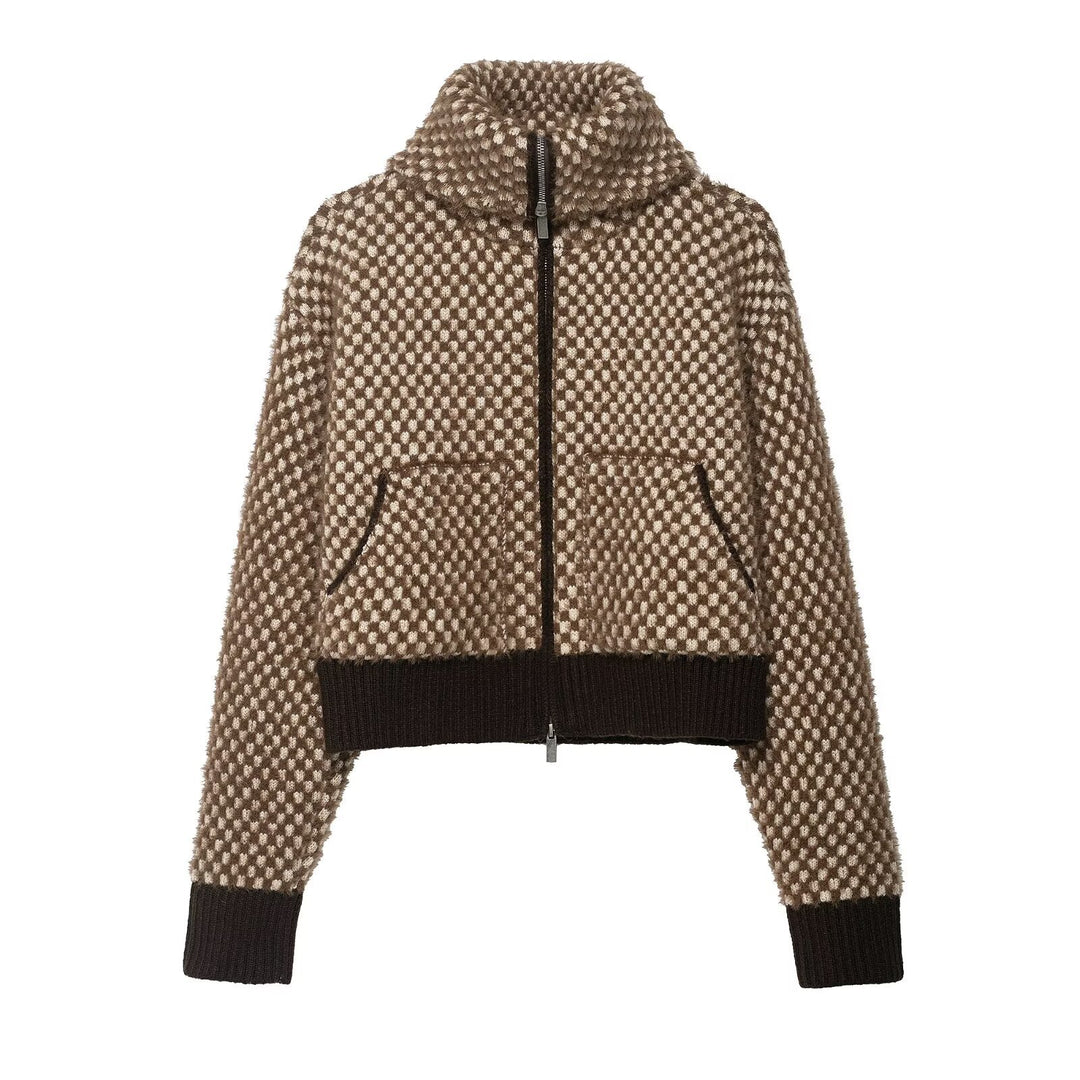 Veste en fleece à la mode pour femmes avec col montant et poches pratiques Chic & Stil