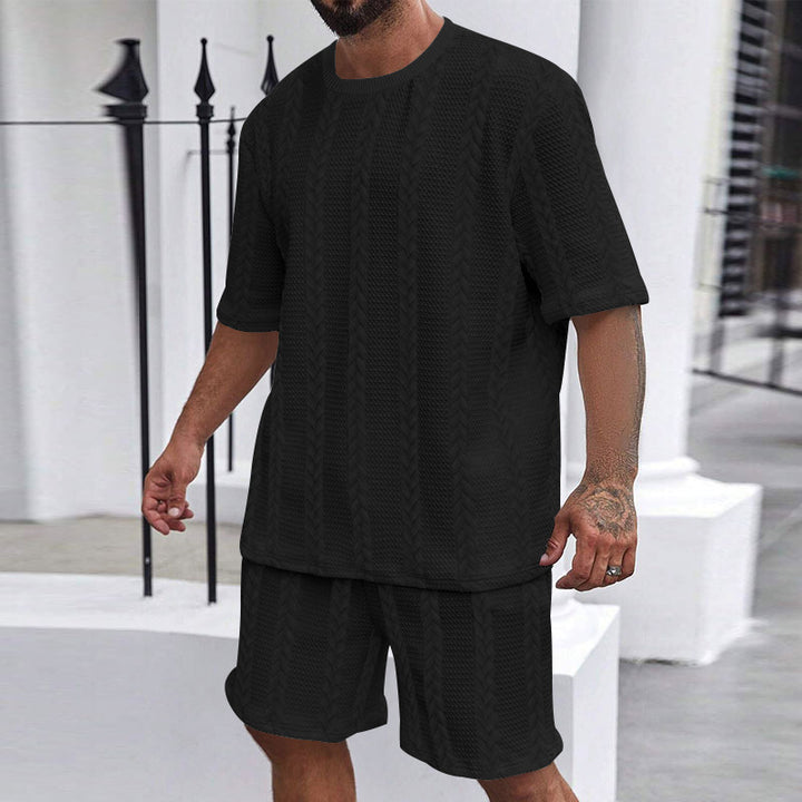 Men's comfortable knit set with cropped top and shorts Lune London