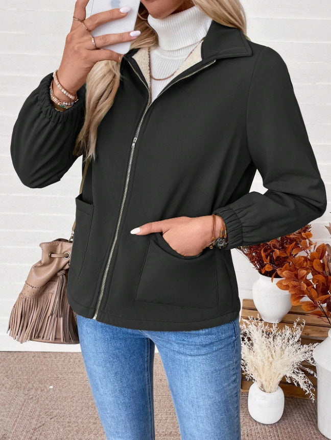 Women’s leisure jacket with front zipper and practical pockets Lune London