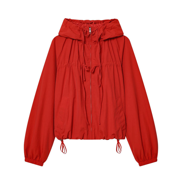 Women's lightweight cropped hoodie jacket with drawstring and zipper Amarae