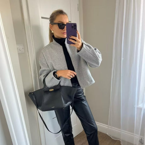 Casual bomber jacket for women with practical pockets and modern cut Amarae