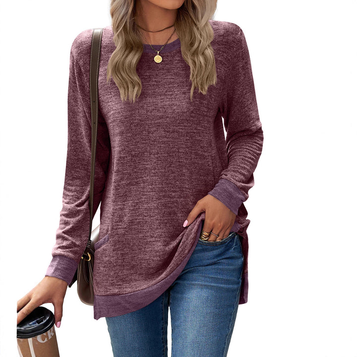Long sleeve t-shirt for women with contrasting details and side pockets Lune London