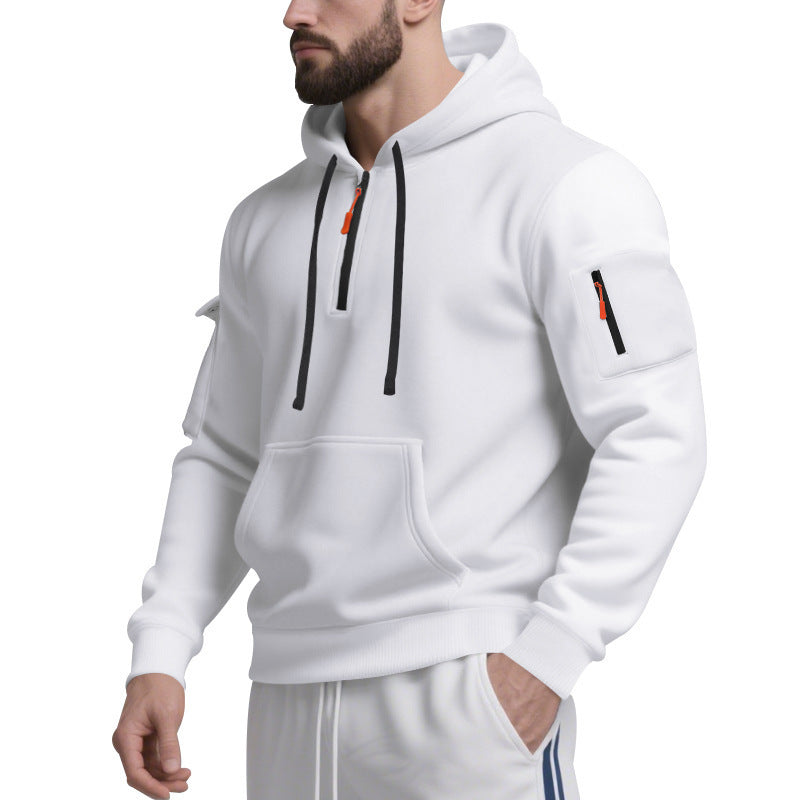 Men's Sport Hoodie with practical zipper and side pockets Lune London