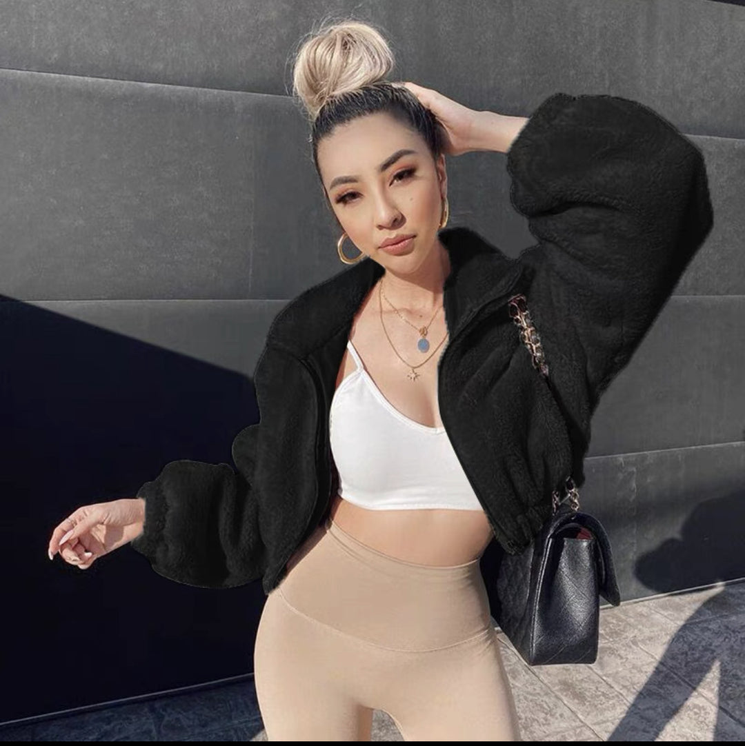 Ladies comfortable fleece jacket with oversized cut Amarae