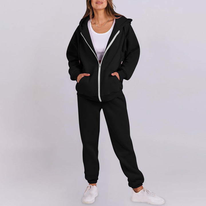 Casual women's sports set with hood and zipper Lune London