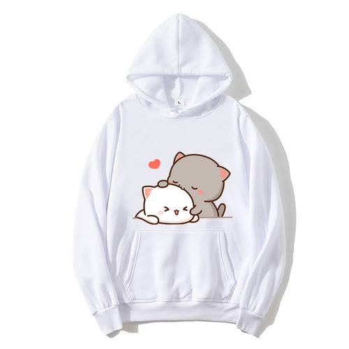 Women's hooded sweatshirt with cute cat design Chic & Stil