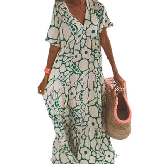 Ladies Floral Maxi Dress Fluid Lune London