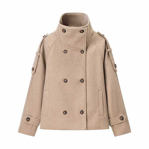 Ladies elegant quilted coat with stand-up collar and practical pockets Amarae