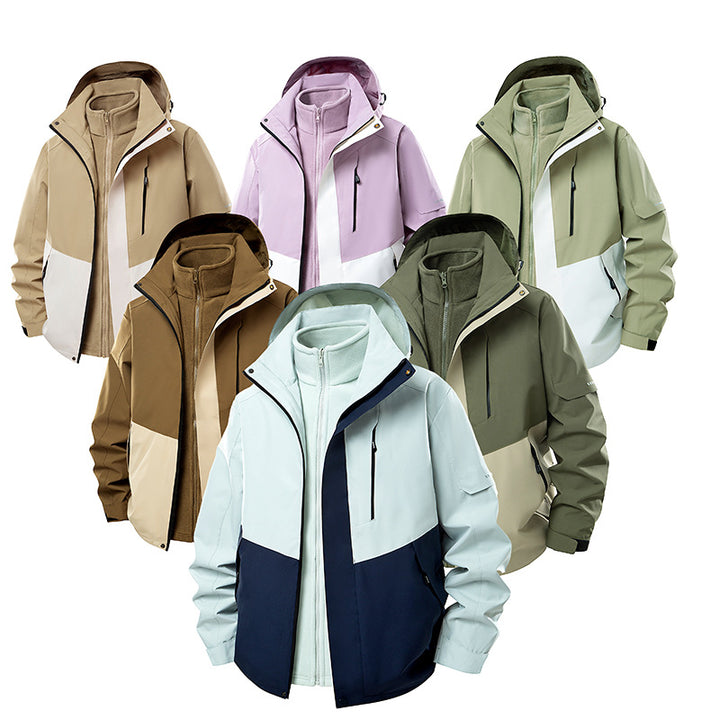 Women's double-layer softshell parka with removable fleece inner jacket Amarae