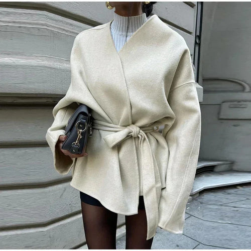 Ladies oversized wrap jacket with wide sleeves Amarae