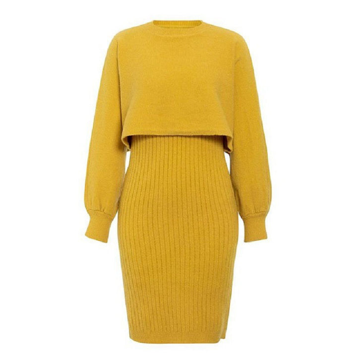 Knit dress for women with a short body and ribbed structure Lune London
