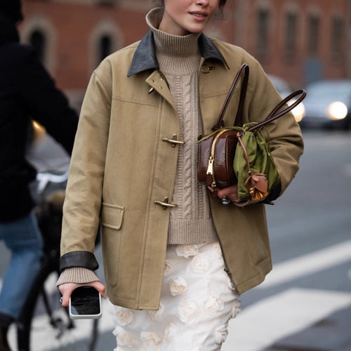 Women’s work jacket durable with a stylish collar and practical pockets Amarae