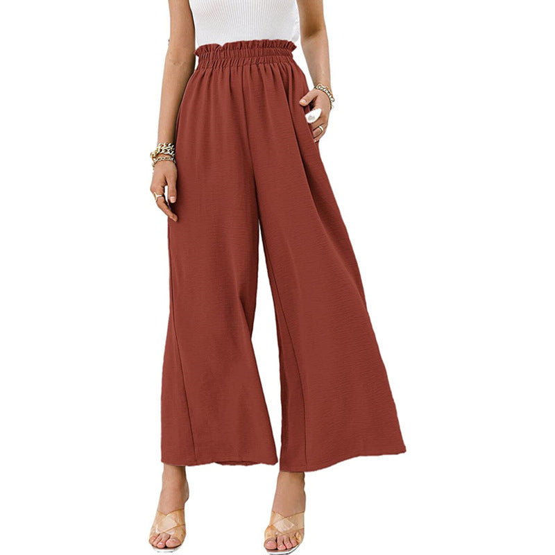 Lune London Wide Palazzo Trousers for Ladies with Elastic Waist