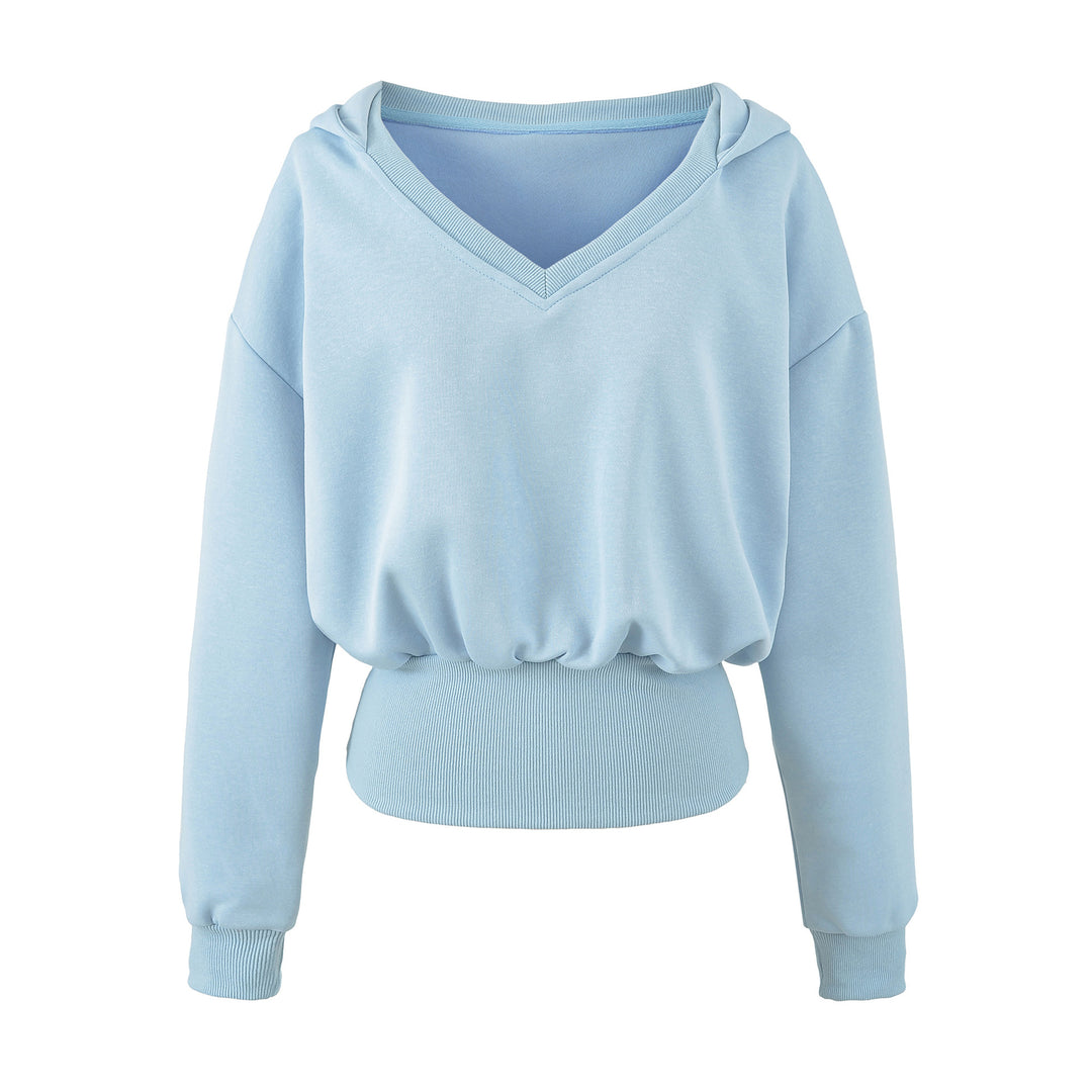 Women's Comfort Lounge Set with Short V Hooded Sweatshirt and High-Cut Wide-Leg Joggers Amarae