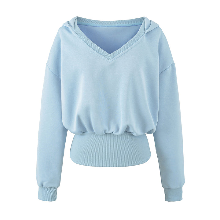 Women's Comfort Lounge Set with Short V Hooded Sweatshirt and High-Cut Wide-Leg Joggers Amarae