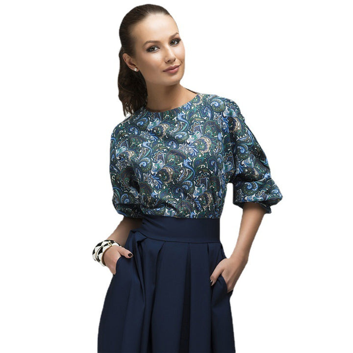 Ladies midi dress with tailored top made of jacquard and wide pleated skirt Amarae