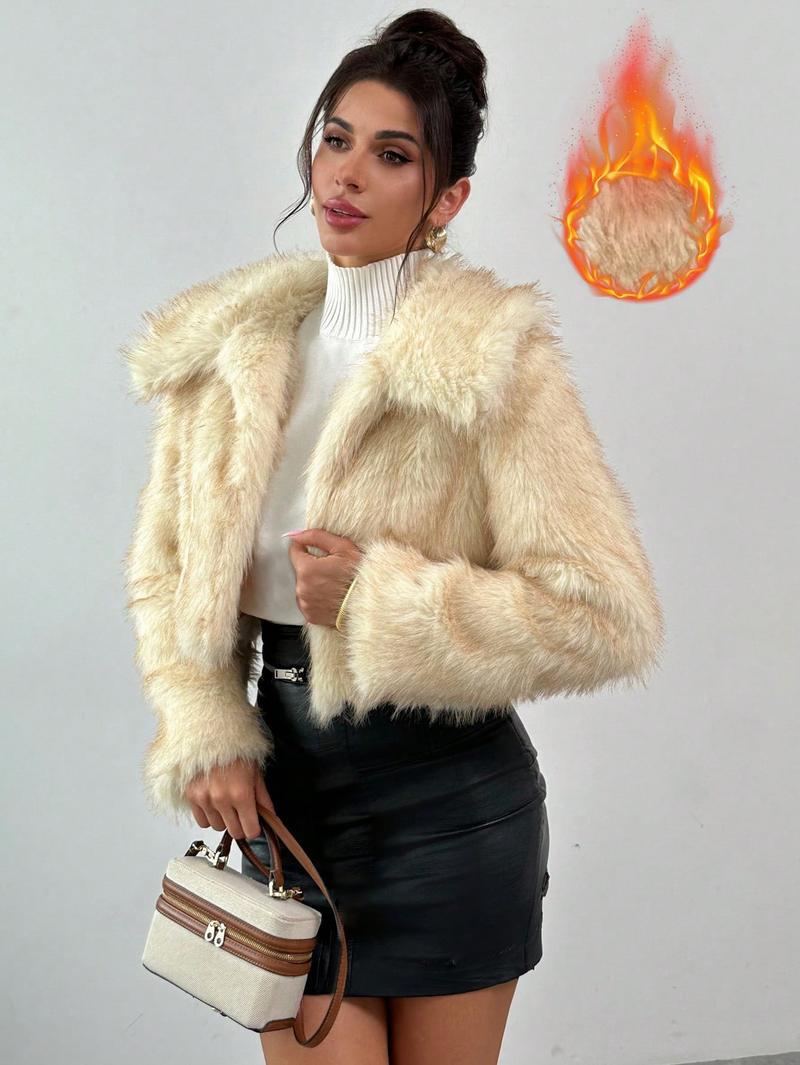 Ladies Chic and Stylish Faux Fur Jacket