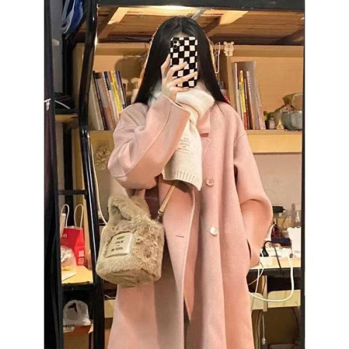 Women Elegant Double-Breasted Wool Coat Chic & Stil