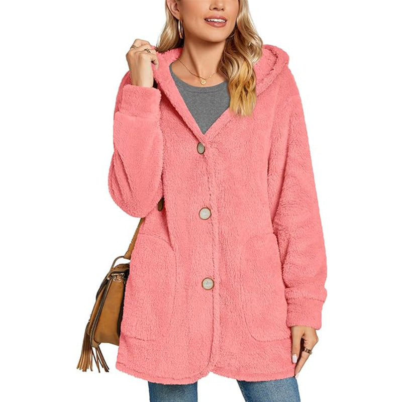 Ladies Cozy Fleece Hoodie with Pockets Lune London
