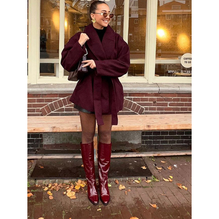 Women Oversized Comfortable Coat with Wide Collar Amarae