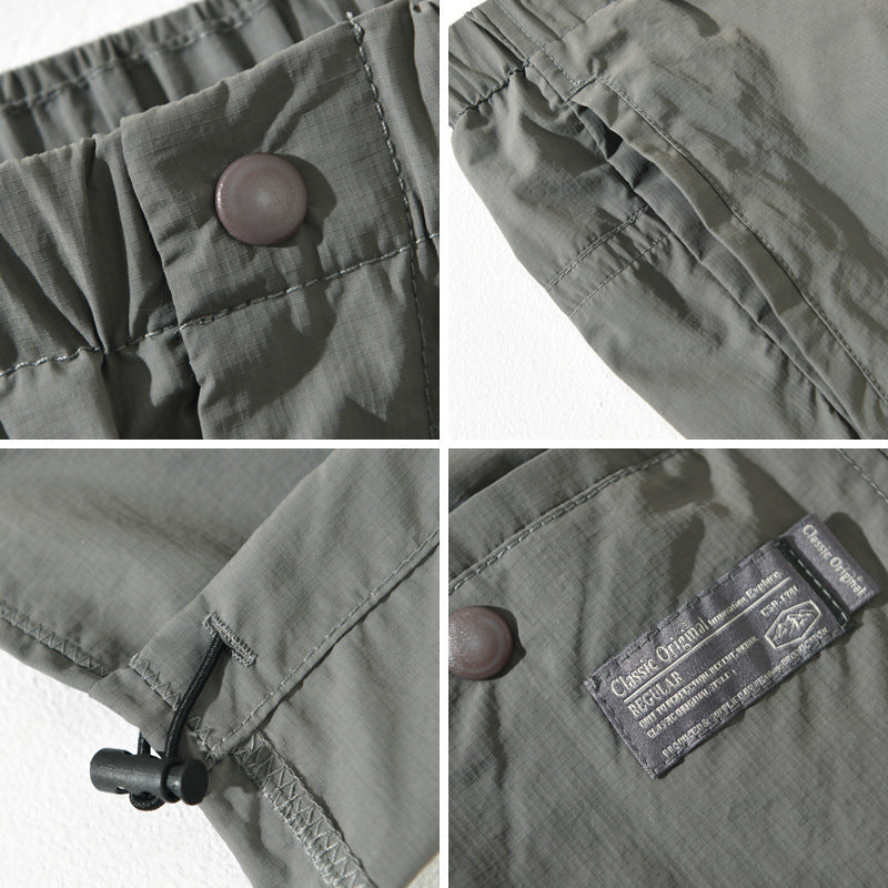 Functional pants for men with elastic waistband and zippered side pockets Lune London