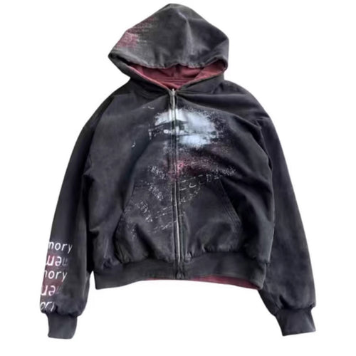 Veste hoodie décontractée pour femmes avec motif graphique imprimé et poches latérales Chic & Stil