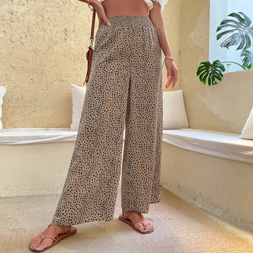 Women Wide Leg Pants Animal Print Amarae
