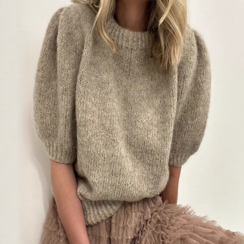 Soft knit pullover with puff sleeves for women Amarae