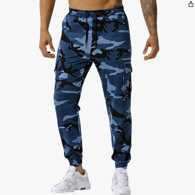 Men's cargo pants with multiple pockets and elastic waistband Lune London