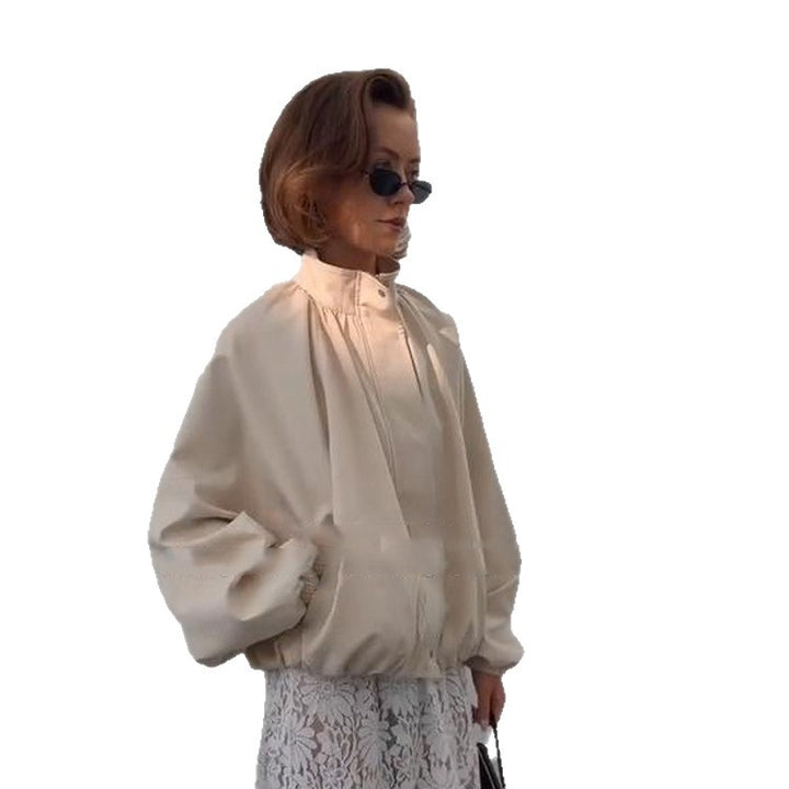 Women's Oversized Blouson Jacket with Stand-Up Collar and Volume Sleeves Amarae