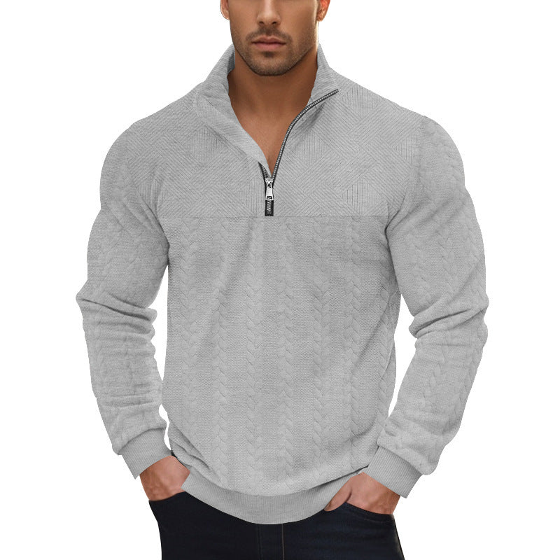 Stylish high-neck fleece sweater for men with粗糙针织图案 Lune London