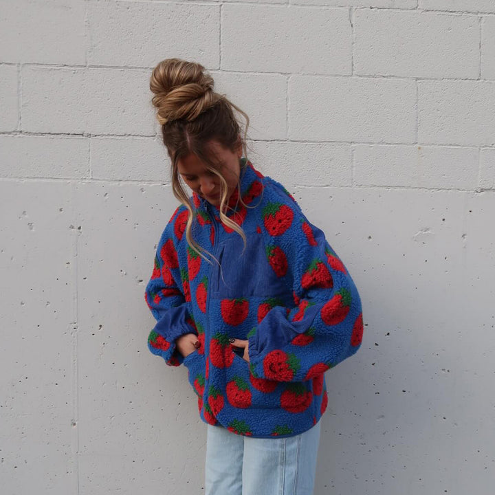 Trendy women's teddy jackets with eye-catching floral appliques Lune London